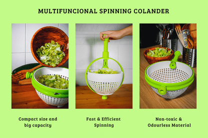 DryTwist™ – 360° Vegetable Spinner & Dryer | Washes, Spins & Drains in Seconds
